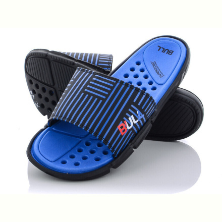 Шлепки Obuvok R022 black-blue (08841)