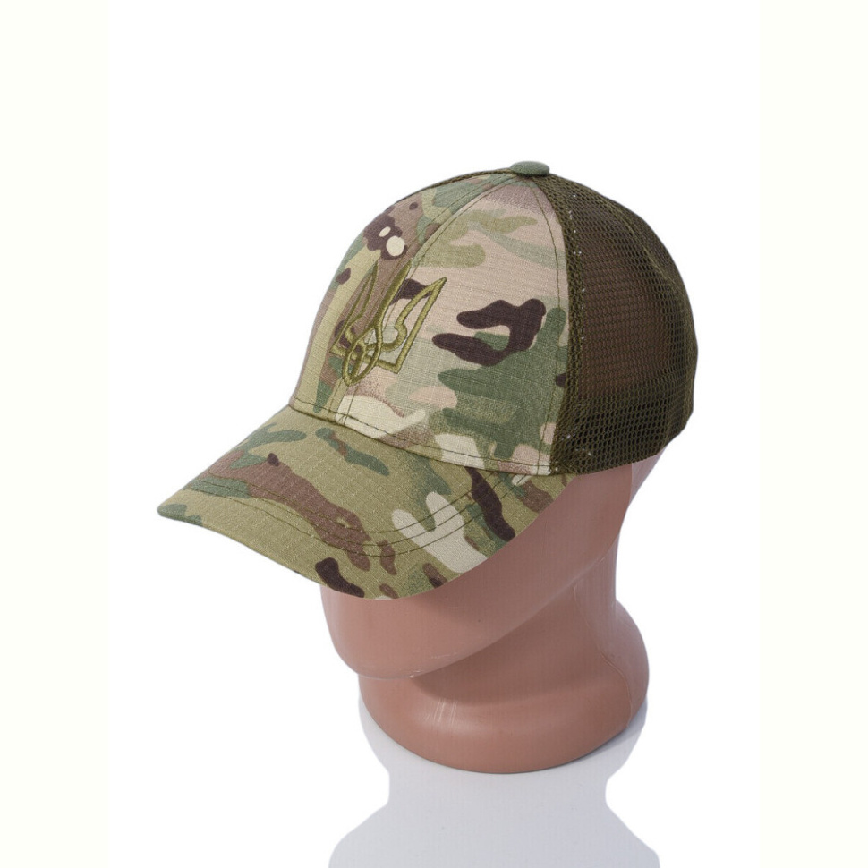 Кепка STARK Бейсболка з сіткою 002-2 вишивка тризуб хакі