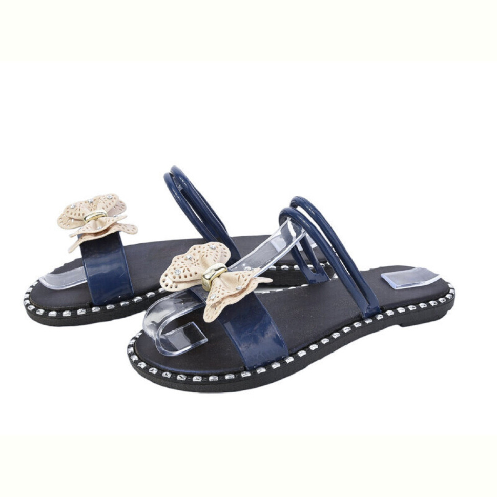 Шлепки Inblue Бант Силікон синій